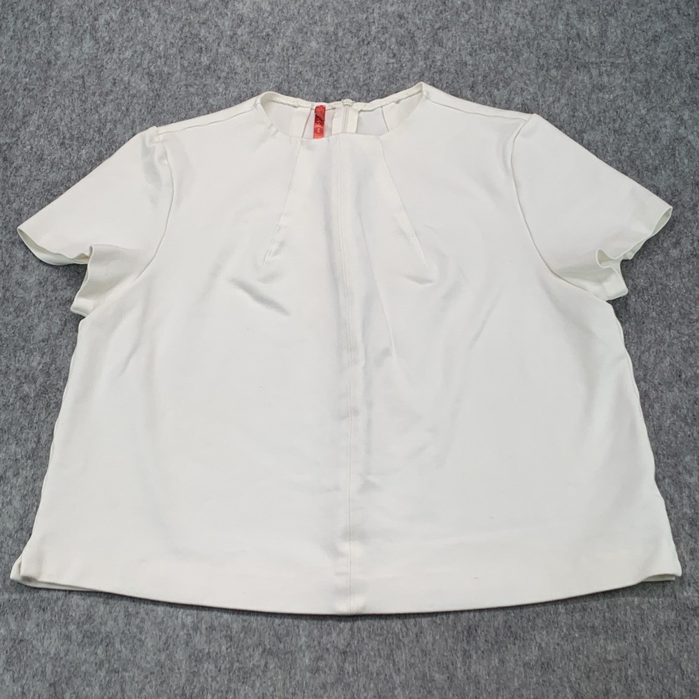 Spanx The Perfect Funnel Top Women's Shirt Casual Powder White Size XL